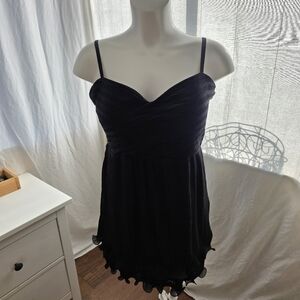 American Rag Black Chiffon Textured Dress